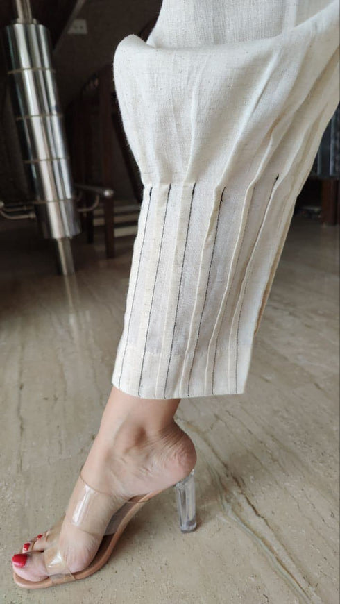 Fringe black white suit set