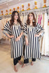 Gold Black Striped Kaftan Set