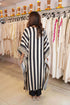 Gold Black Striped Kaftan Set