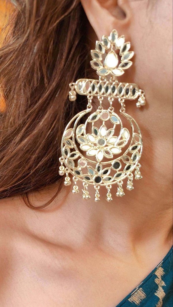 Gold Blue One Sided Kaftan With Belt