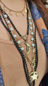 Gold Moon Black Multi Layer Necklace