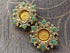 Gold peacock Kundan Diya Set - Accessory