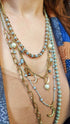 Golden Green Bead Multi Layer Necklace