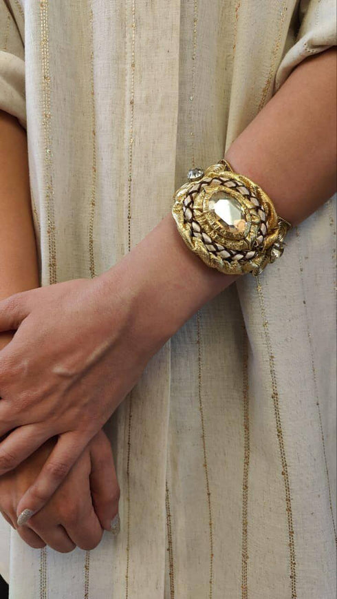 Golden Hand Cuff Bracelet