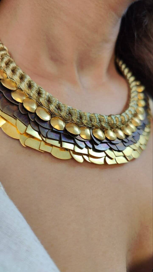 Golden Sunlit Choker Necklace
