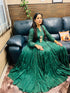 Green Ghera Dress With Neckpiece
