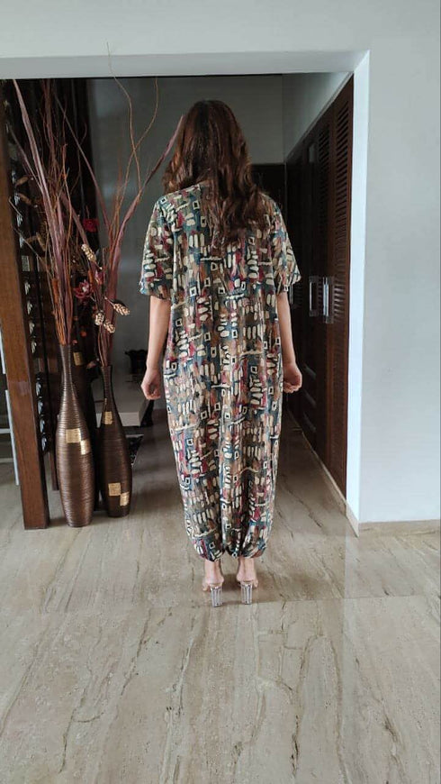 Green Tie Up Dress With Belt