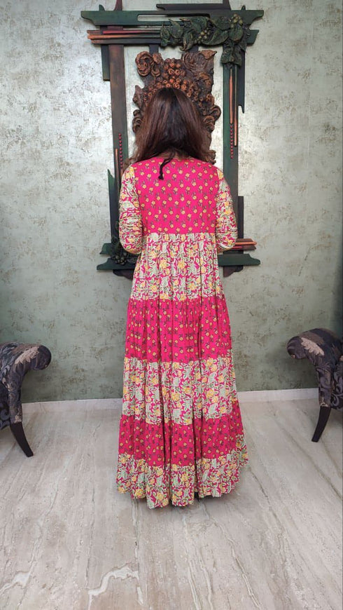 Gulabi Pink Long Cape Jacket