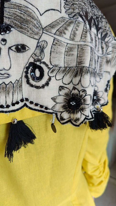 Hand Painted Yellow Dress