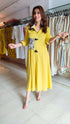 Hand Painted Yellow Dress