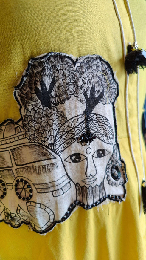 Hand Painted Yellow Dress