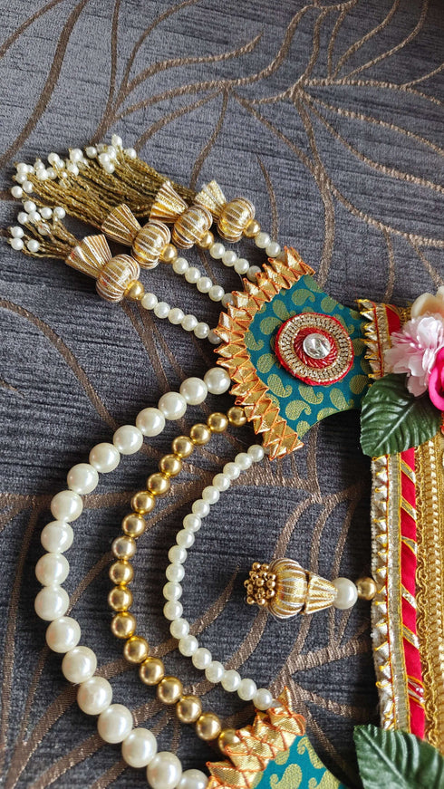 Handcrafted Multicolored Pearl Green Toran - Accessory