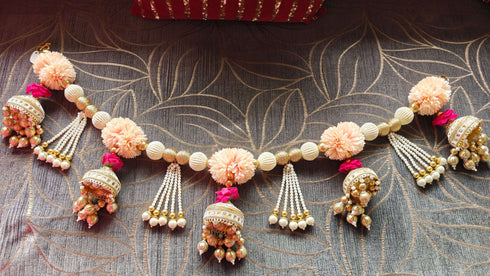 Handcrafted Pearl Pastel Peach Toran - Accessory