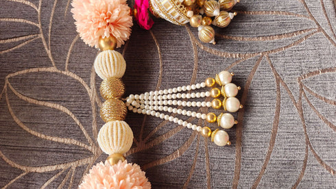 Handcrafted Pearl Pastel Peach Toran - Accessory