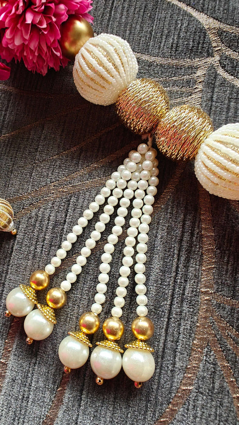 Handcrafted Pearl Pastel Pink Toran - Accessory