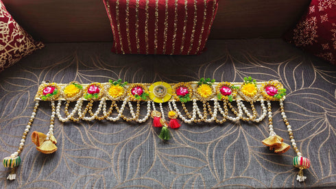 Handcrafted Yellow Radha Krishna Toran - Accessory