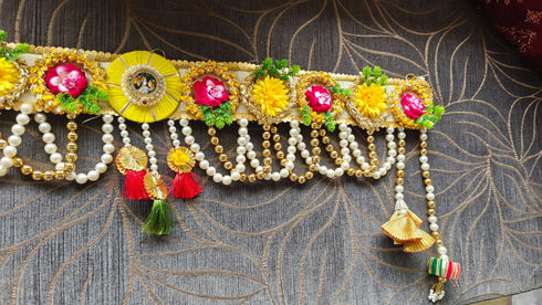 Handcrafted Yellow Radha Krishna Toran - Accessory