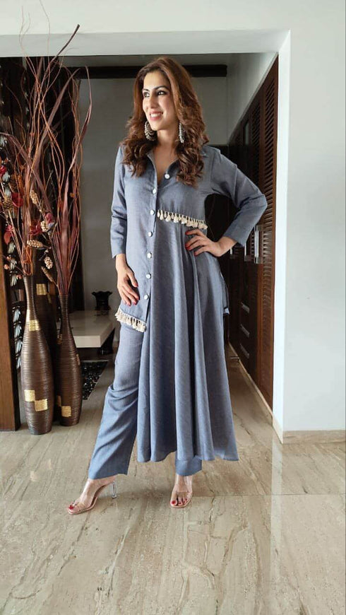 High Low Denim Coord Set