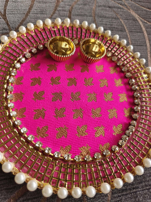 Hot Pink Pooja Thali - Accessory