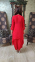 Hot Red Dhoti Skirt Set