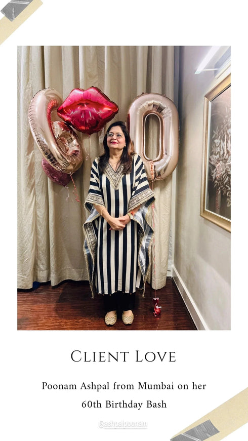 (Divyanka Tripathi) Gold Black Striped Kaftan Set