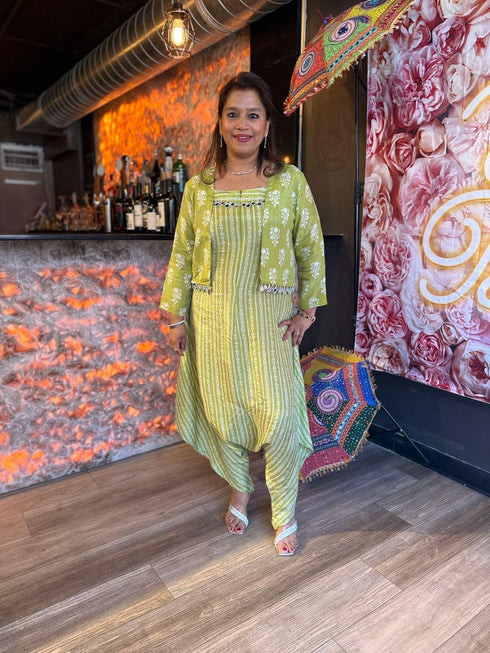 Pista Green Jumpsuit Set