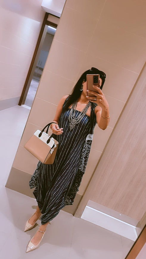 Indigo Blue Jumpsuit with Jacket