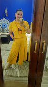 Mustard Yellow 3 Piece Coord Set - Neckpiece included - Top - view 8
