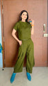 Moss Green 3 Piece Coord Set - Neckpiece included