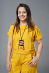 Mustard Yellow 3 Piece Coord Set - Neckpiece included - Top - view 7