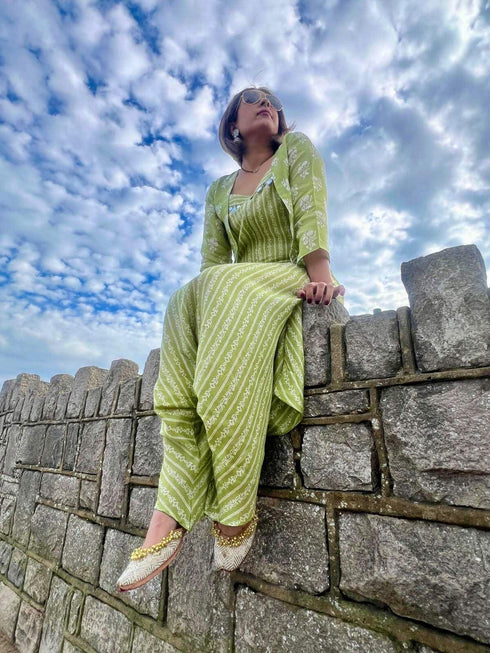 Pista Green Jumpsuit Set