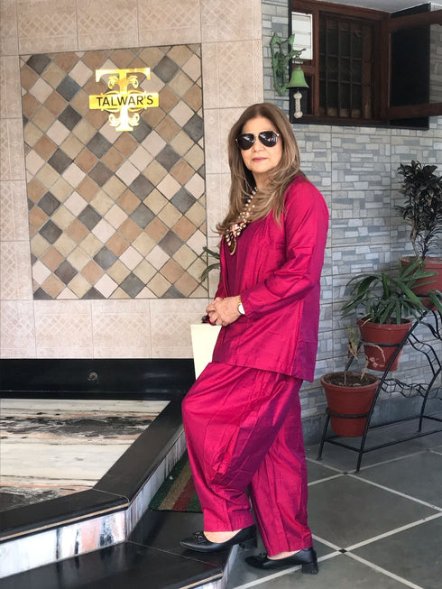 Beetroot Pink Jumpsuit with Jacket