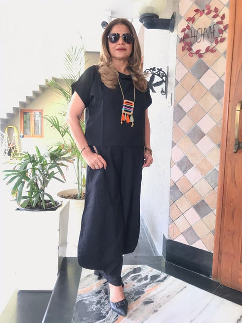 Black 3 Piece Coord Set - Neckpiece included