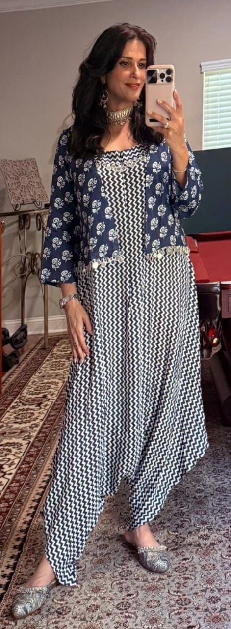 Navy Blue Jumpsuit Set