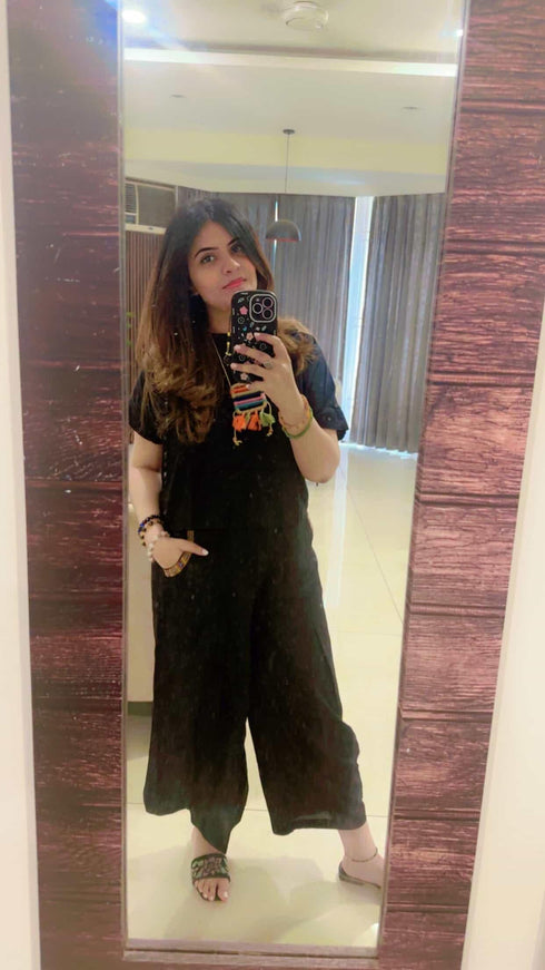 Black 3 Piece Coord Set - Neckpiece included