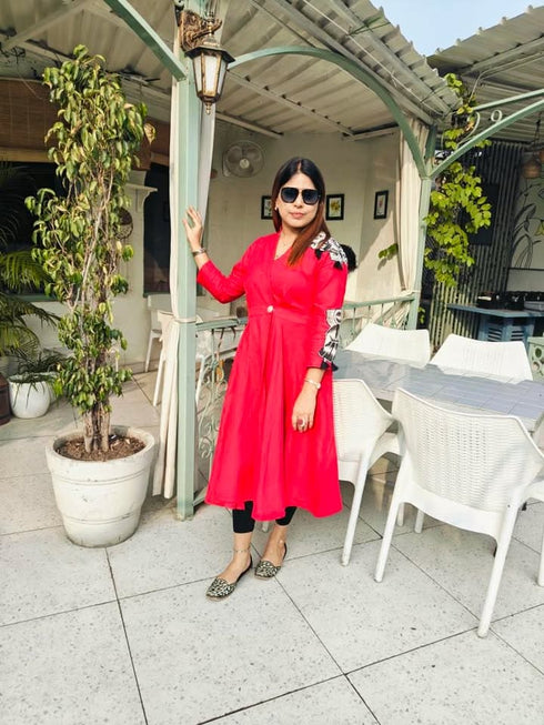 Hand Painted Pink Slit Top