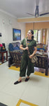 Moss Green 3 Piece Coord Set - Neckpiece included - Top