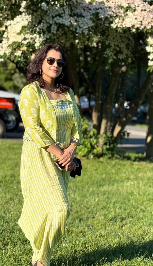 Pista Green Jumpsuit Set