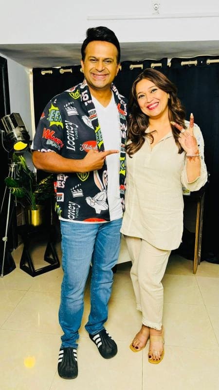 Beige Mirror Work Coord Set