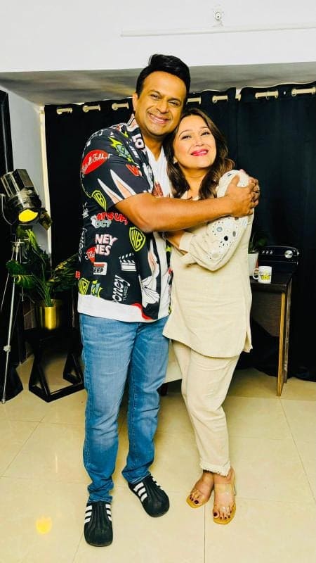 Beige Mirror Work Coord Set