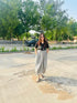 Quirky Black Shirt with Dhoti Skirt