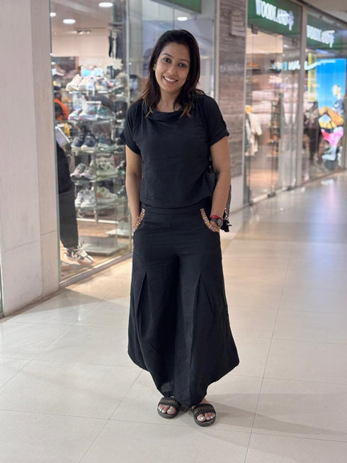 Black 3 Piece Coord Set - Neckpiece included - Top