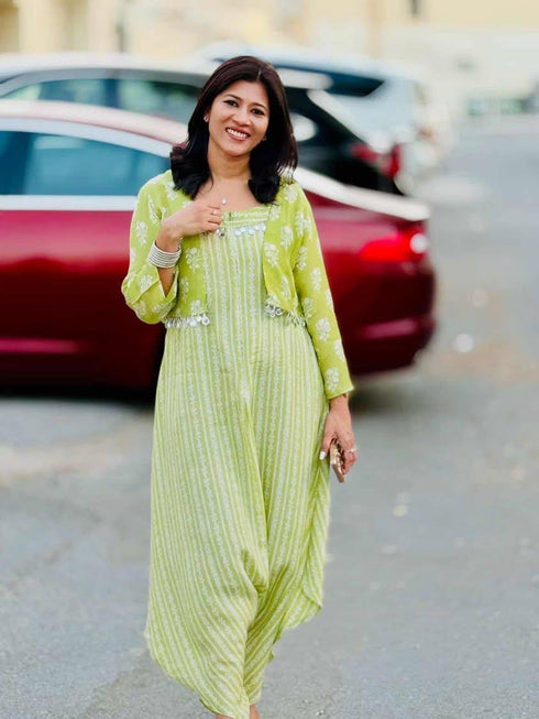 Pista Green Jumpsuit Set