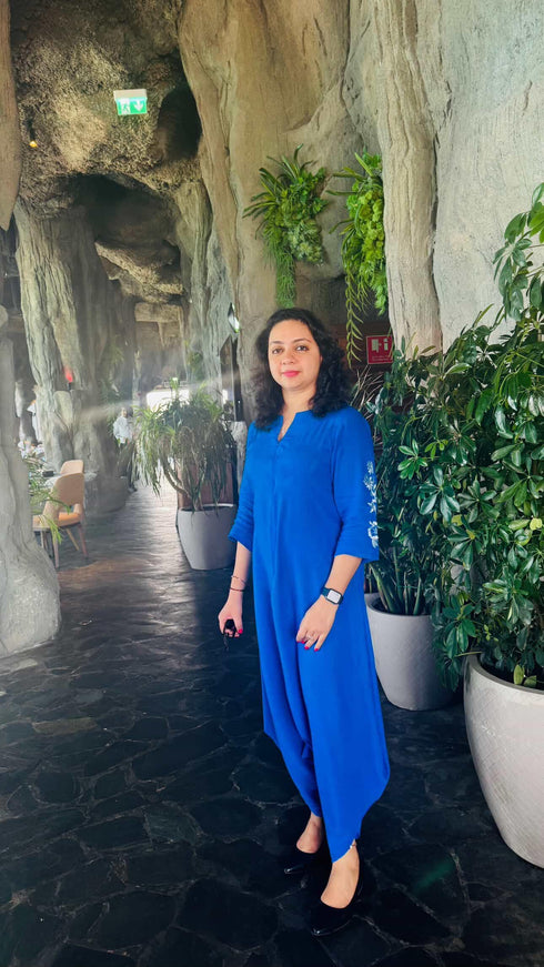 (@DivyankaTripathi) Royal Blue Embroidery Jumpsuit