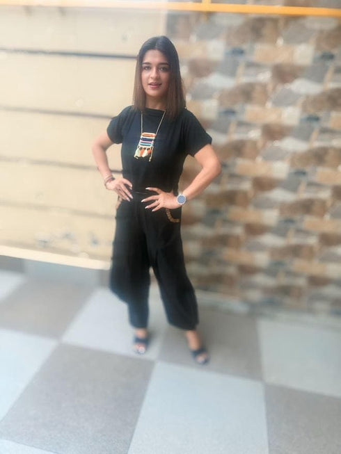 Black 3 Piece Coord Set - Neckpiece included - Top