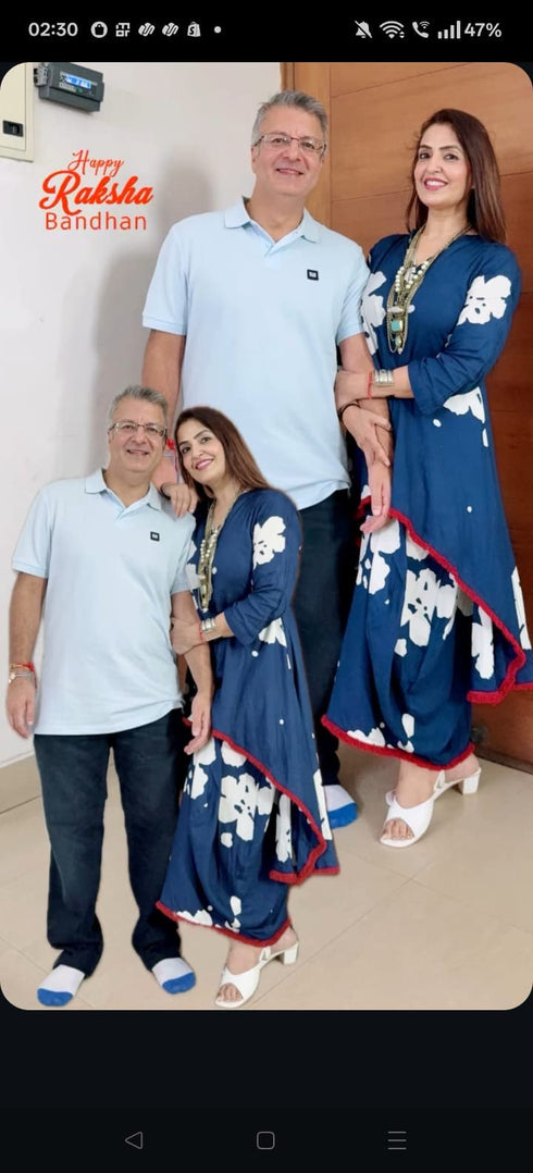 Blue Dhoti Skirt Dress