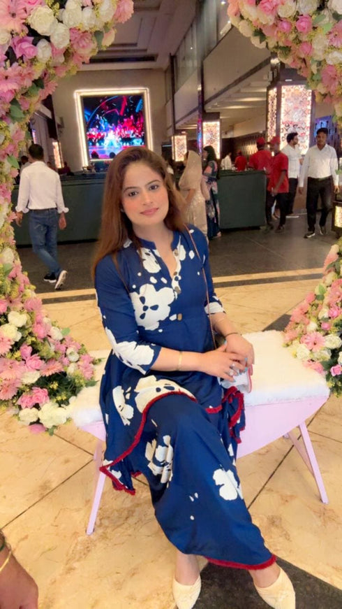 Blue Dhoti Skirt Dress