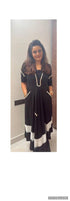 (Madhuri Dixit) Black Leather Patchwork Dress