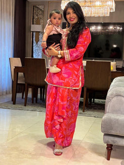 Punjabi Pink Dhoti Kurta Set