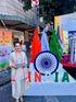 (@Madhuri Dixit) Neon White Dhoti Jacket Set
